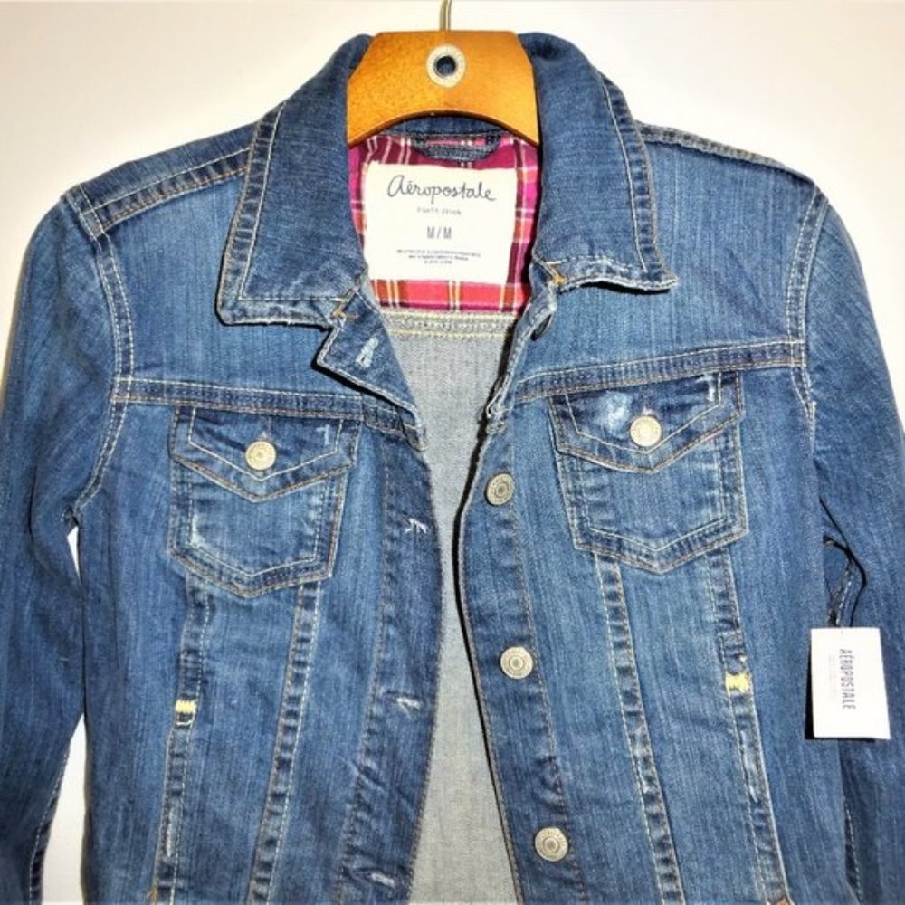 Aeropostale denim jean jacket coat | button closure